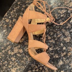 Vince Camuto Winola suede lace up heels